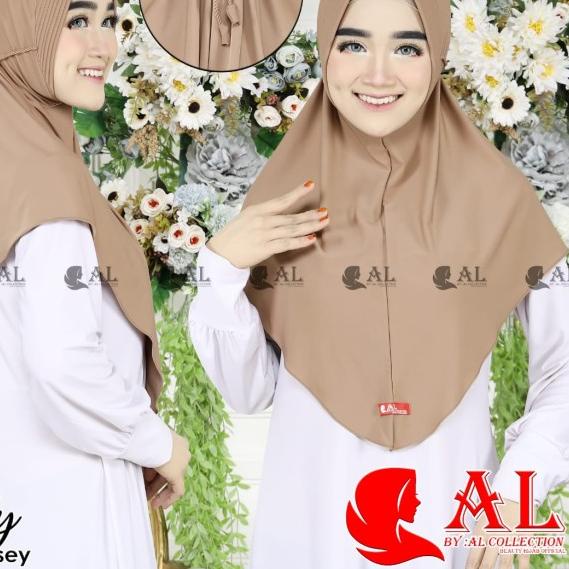 hijab bergo pet DAILY tali kepang khimar jersey - GREY, ONESIZE