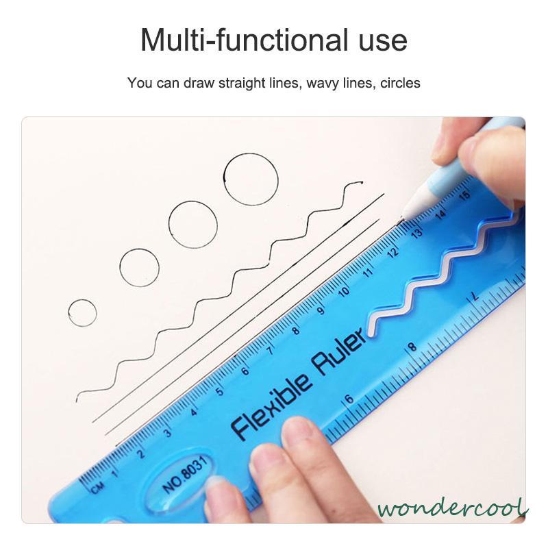 30cm Penggaris Lunak Dilipat Portabel Flexible Ruler Alat tulis-Won