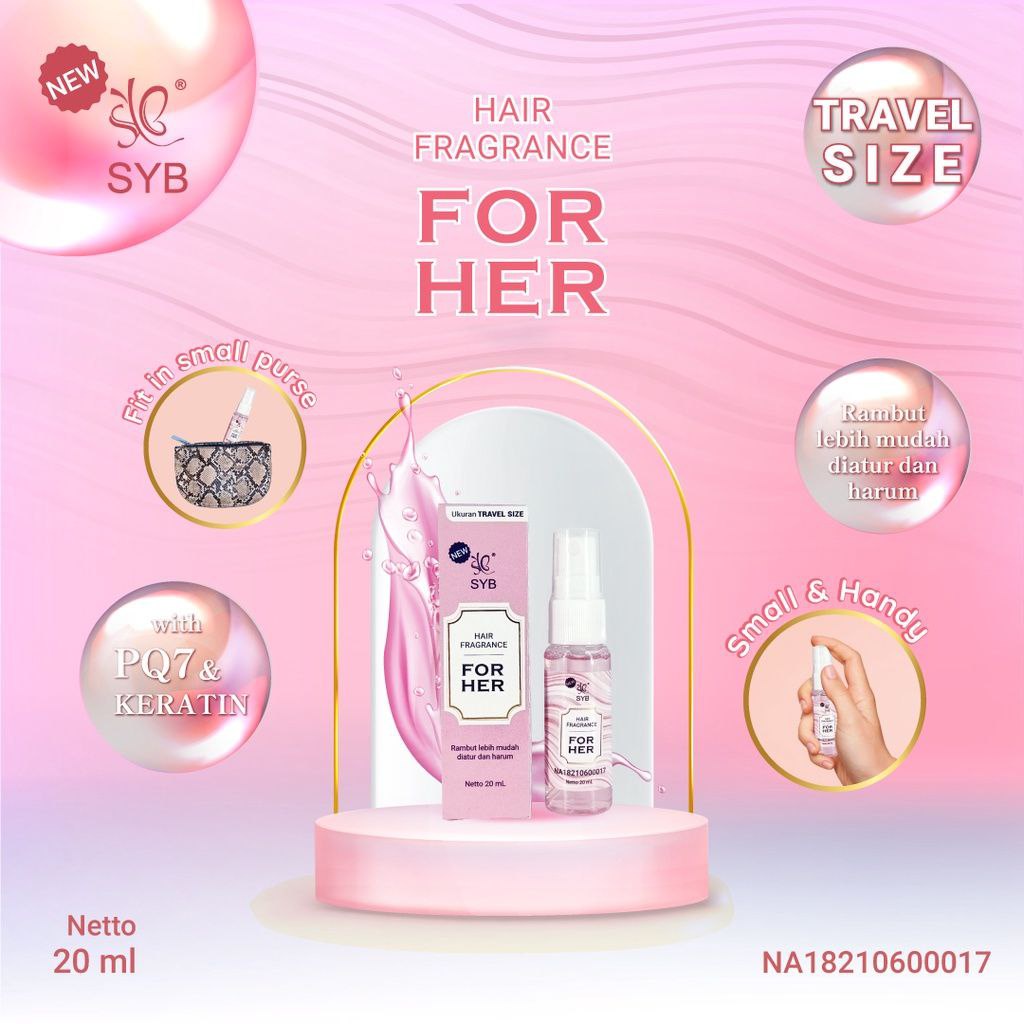 SYB HAIR FRAGRANCE/PENGHARUM RAMBUT FOR HER &amp; HIS 20 ML (TRAVEL SIZE)