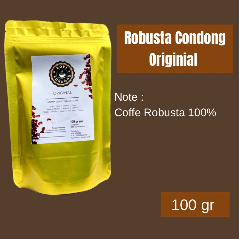 

Kopi Robusta Condong Originial 100 gr