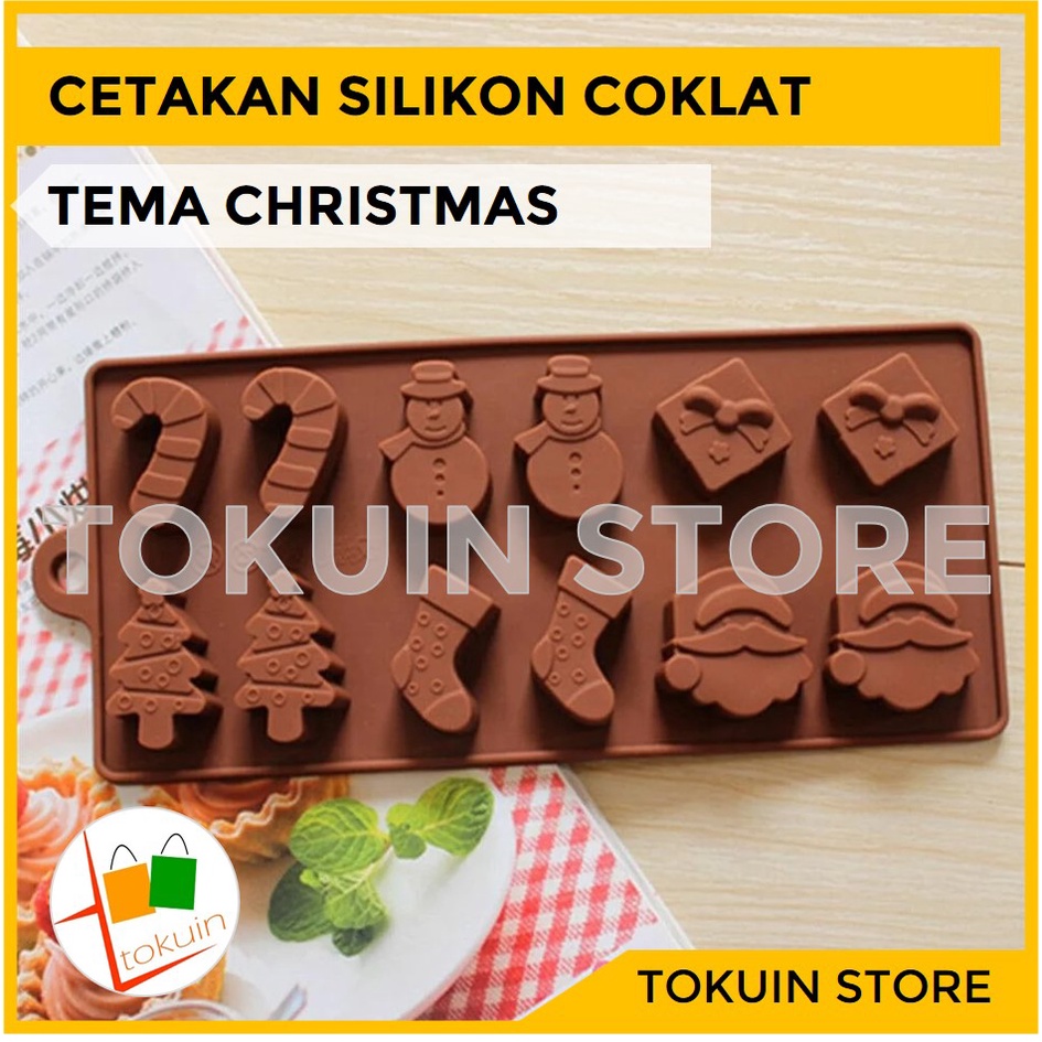 Cetakan Silikon Kue Coklat Christmas Natal Silicon Mold Jelly Puding