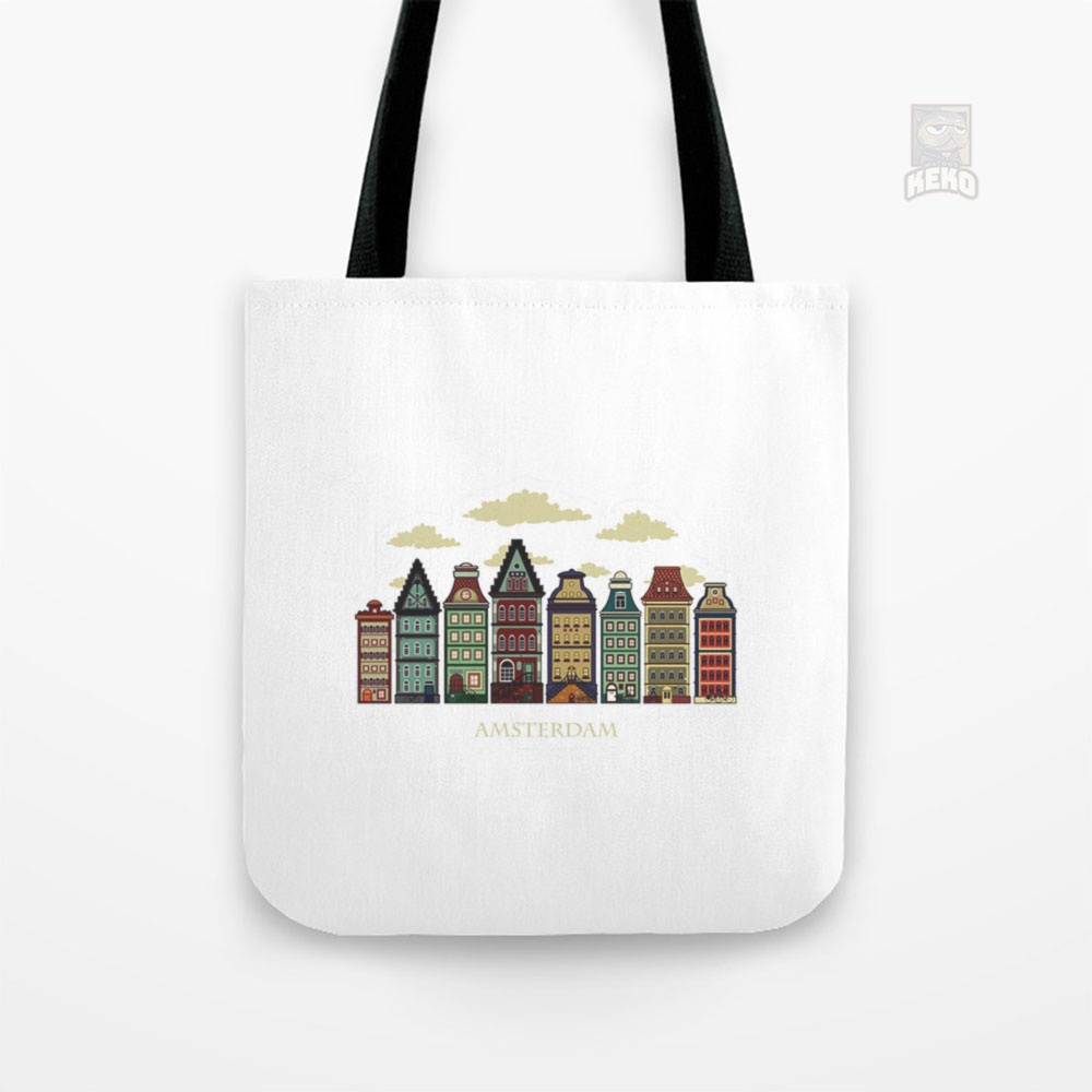 Amsterdam red Tote Bag Kanvas