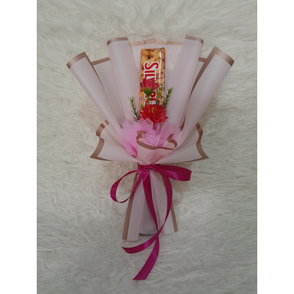 Bouquet Single Silverqueen 52gr / Bouquet Bunga Silverqueen  / Buket Silverqueen Besar / Buket Silve