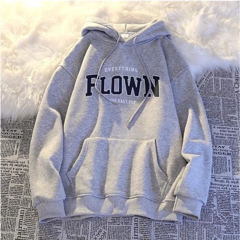 FLOWN L - XL Sweater Hoodie WANITA &amp; PRIA (TEBAL PREMIUM READY)