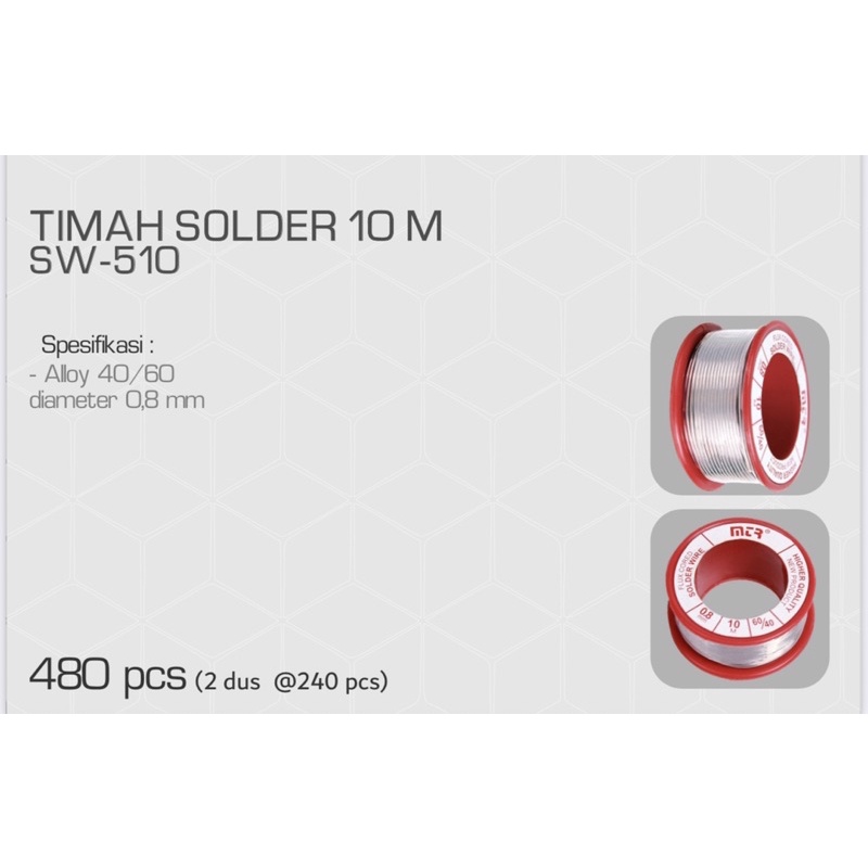 TENOL / TIMAH SOLDER 10 Meter 0,8mm MTR