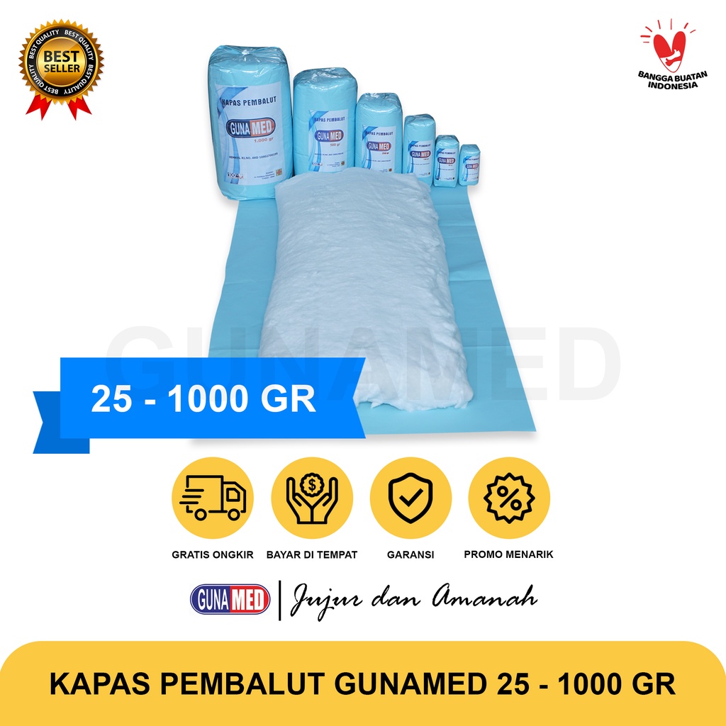 Kapas Pembalut Serbaguna No.1 Gunamed 100g
