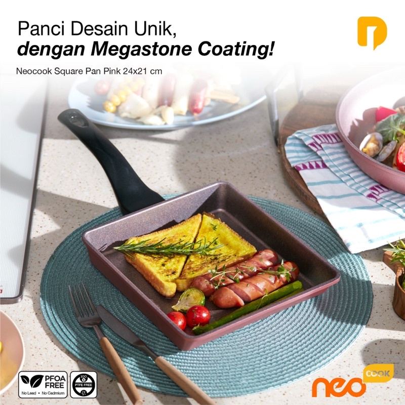 Neocook Square Pan Pink