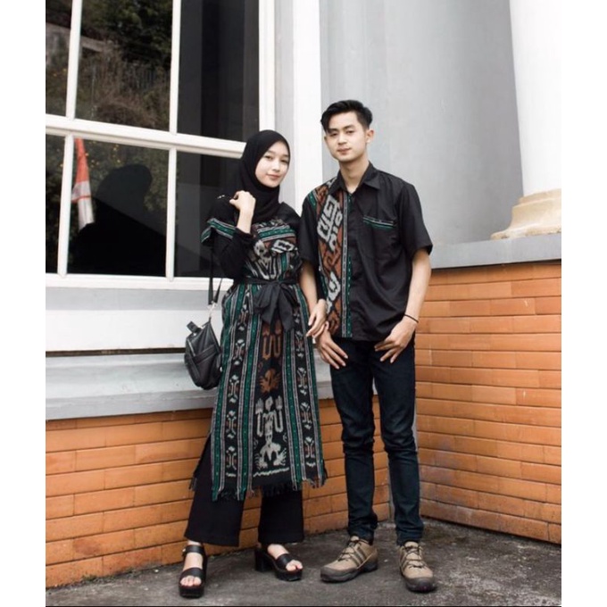 Couple Tenun - Baju Tenun Couple - Dress Kondangan - Couple Tenun - Batik Batik Couple Couple - Dres