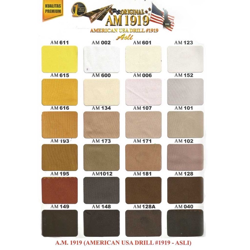 KAIN AMERICAN DRILL  / DRILL AMERICAN / DRILL GELORA NAGATA VALETTA JAPAN ORIGINAL PREMIUM BAHAN SER