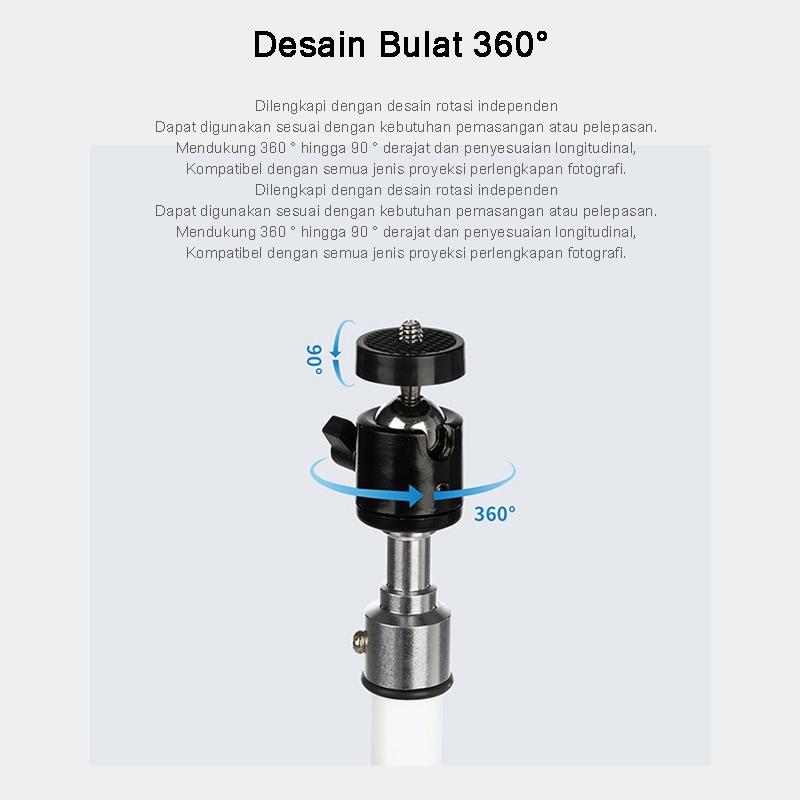 QIAOLET Proyektor Tripod 1.7m Braket Lantai Rumah Tangga Teleskopik Lipat Portabel Universal Stand Segitiga Berdiri Dengan Kepala