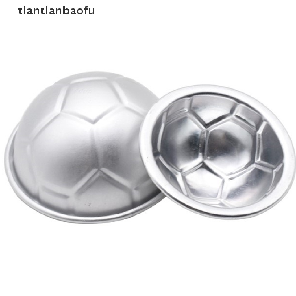 Cetakan Kue Bentuk Bola Sepak 3D Bahan Aluminum 3 Ukuran