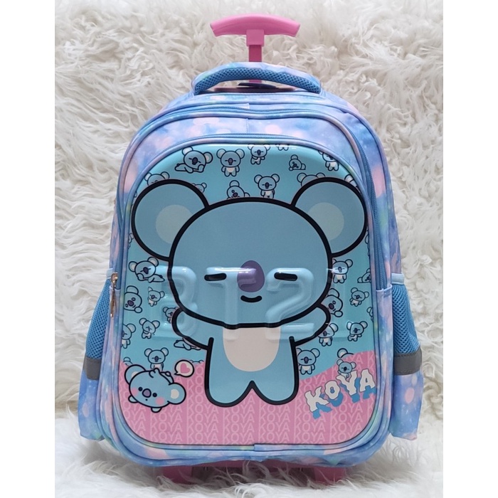 Tas Koper Tas Troli Sekolah Sd Bt21 Bts Import 3 Sleting Trolley Bag For School