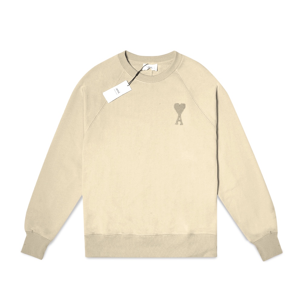 4M1 de Coeur Tonal Heart Logo Sweatshirt Khaki