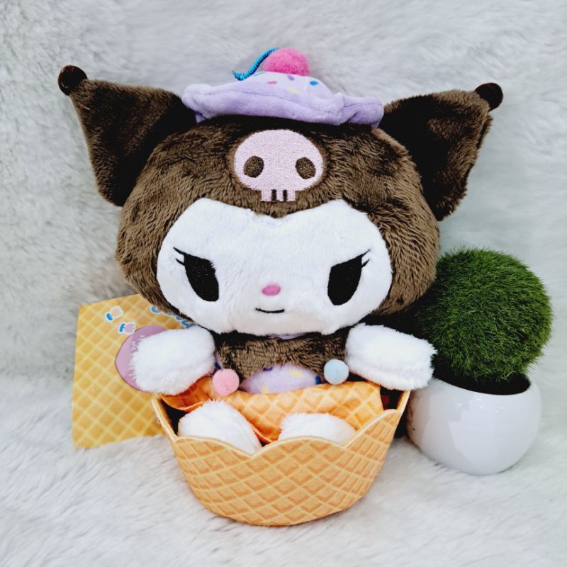 Boneka Kuromi Cup Cake Tag Boneka Kuromi Kepala Coklat Boneka Kuromi Cake