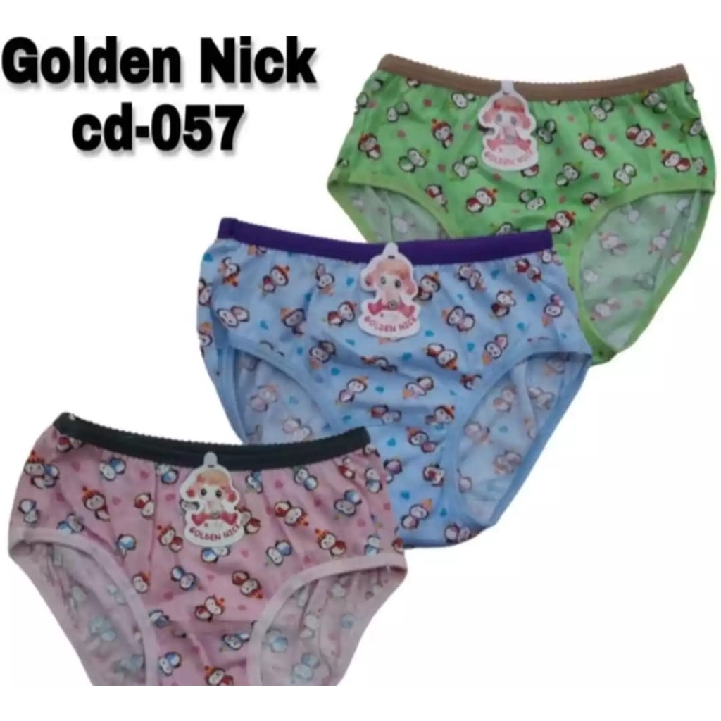 NEW.... 3 PCS DAN 6 PCS CELANA DALAM GOLDEN NICK ANAK/GOLDEN NICK SABLON/CELANA DALAM PEREMPUAN USIA 2 TAHUN - 8 TAHUN