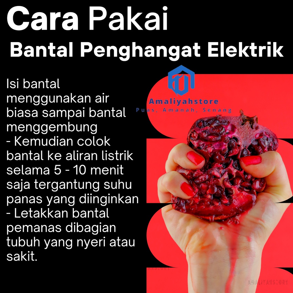 Bantal Terapi Perut Pemanas Elektrik Pereda Nyeri Haid / Kantong Kompres Air Panas Penghilang Sakit Haid Datang Bulan Original