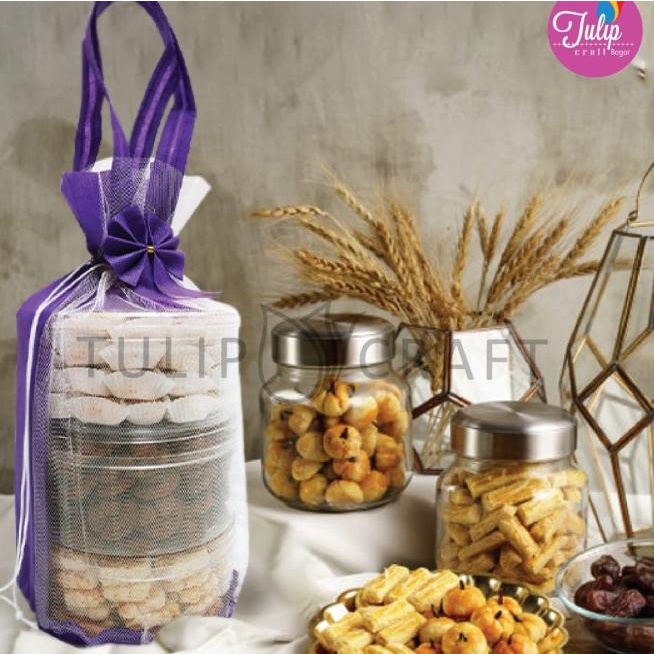 

Per 12pc Tas Toples Kue kering Spunbond Tile - muat 3 toples 500gr