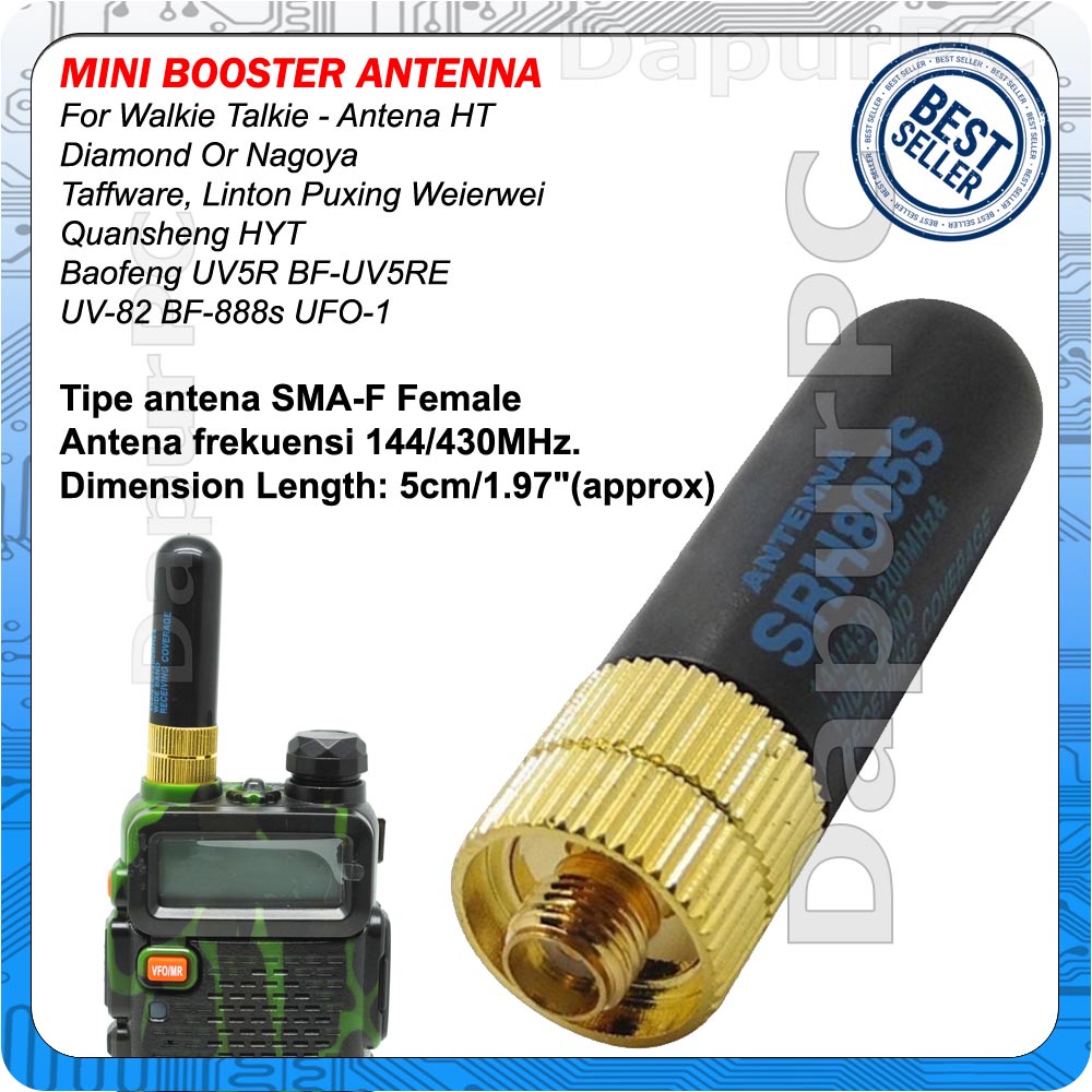 Mini Booster Antenna Bulat For Walkie Talkie - HT BAOFENG Nagoya TAFFWARE LINTON PUXING WEIERWEI