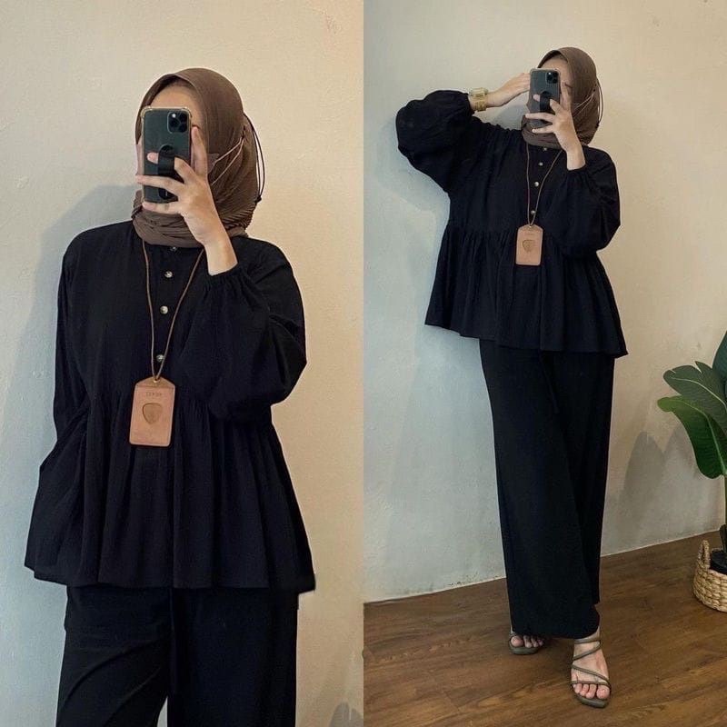 Kemeja Blouse Alea - kemeja Crinkle Airflow