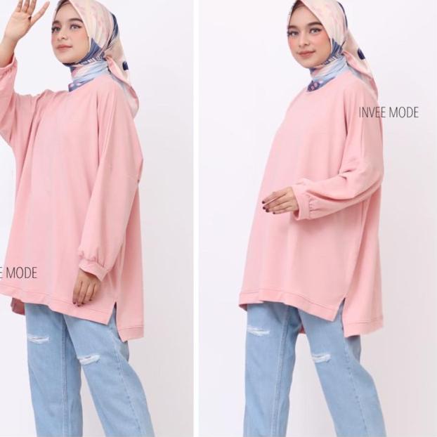 ATASAN BLOUSE BATWING JUMBO BIGSIZE OVERSIZE BABYTERRY SPANDEX - 1795 - Putih, 3L