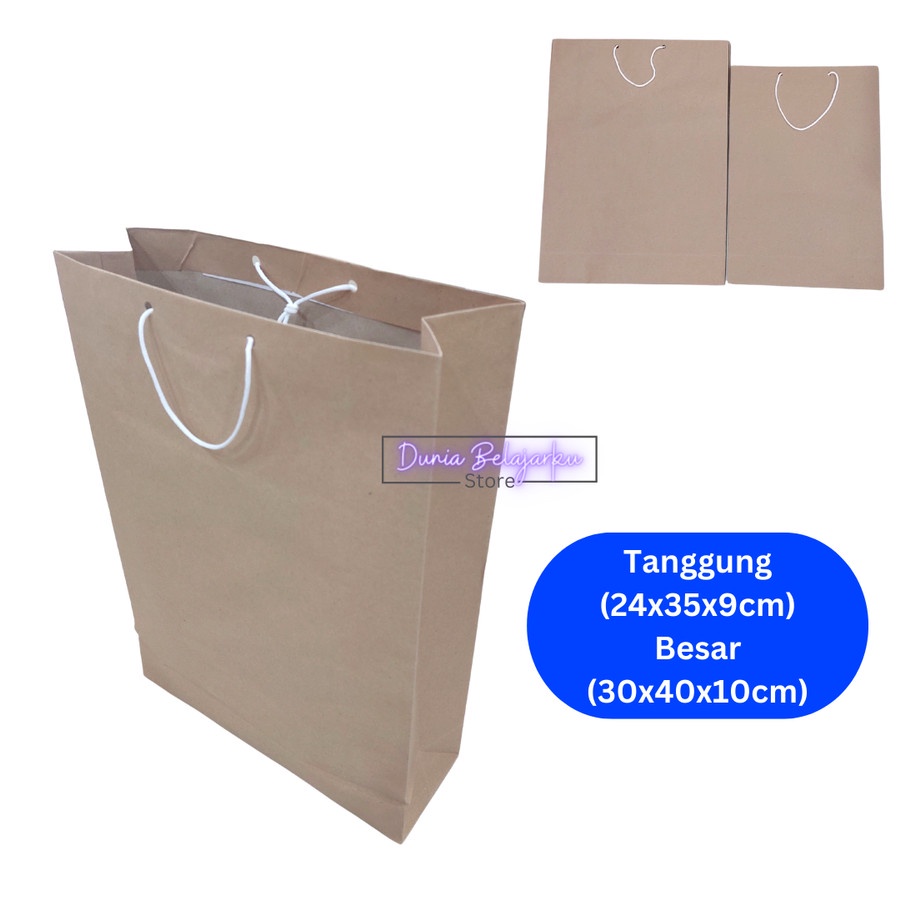 

Paper Bag Polos Kertas TEBAL Kantong Belanja Shopping Bag Coklat