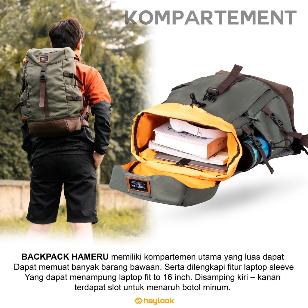 Travel Backpack Tas Ransel Takahagi 40 Liter Tas Outdoor Gunung Semi Carrier Daypack Camping Ada Slot Laptop Up 15 inch