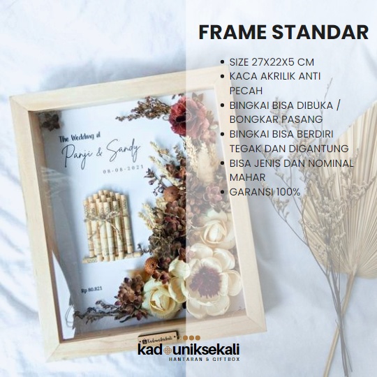 Bingkai Mahar Full Rustic / Bingkai Mahar Uang / Frame Mahar Terima Jadi