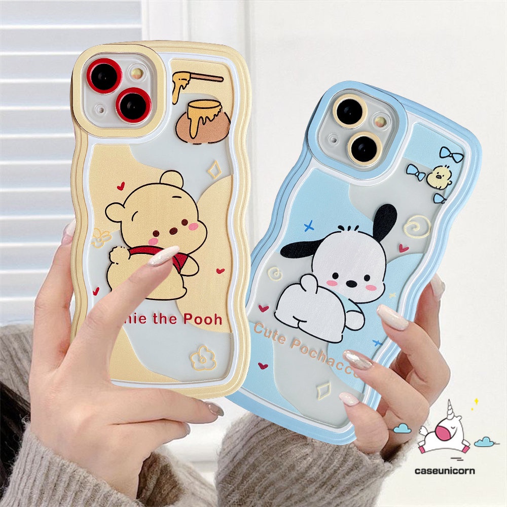 Couple Case Redmi Note10 10s 9s 9Pro 11Pro+8 9 11s 11 10 Pro Redmi 12C A1 9T 10 9A 9C 9 10A 10C A1+POCO X3 NFC Pro M3 Mi 11T Lucu Winnie the Pooh Pochacco Wavy Soft Case Tepi