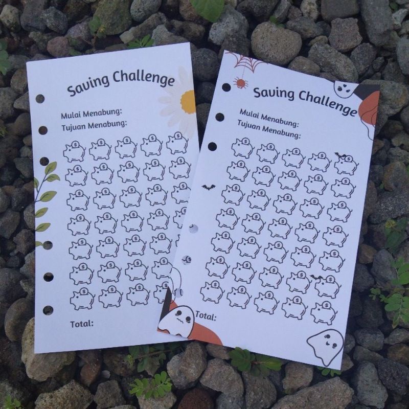 

Saving Challenge A6 tantangan menabung binder versi Pig Seri B