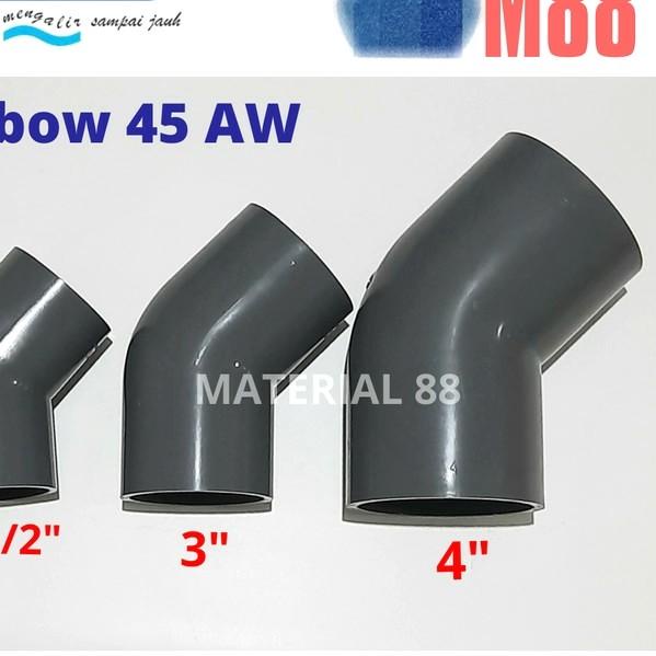 Keni 45 derajat 3 inch RUCIKA AW Elbow Knee Pipa PVC