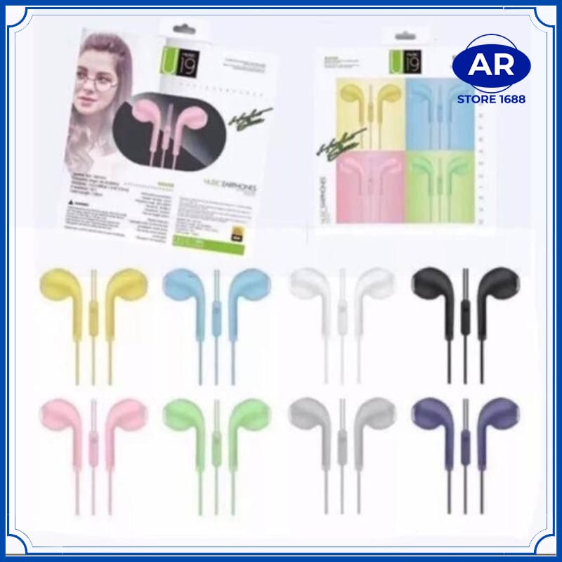 Handsfree U19 Macaron / Earphone Macaroon Matte Colow Hifi Extra Bass-[AR STORE1688}