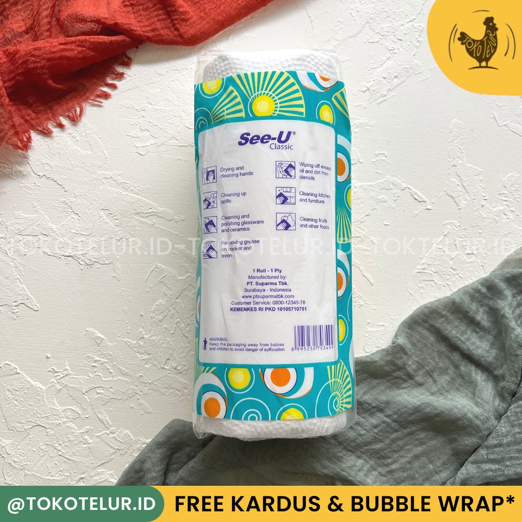 SEE-U - Classic Kitchen Tissue Towel Roll/Tisu Dapur 1ply 130s lembar