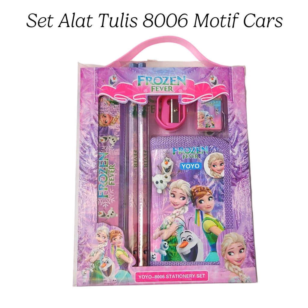 8006 Paket alat Tulis + dompet / Souvenir Ulang Tahun ATK Set Anak karakter