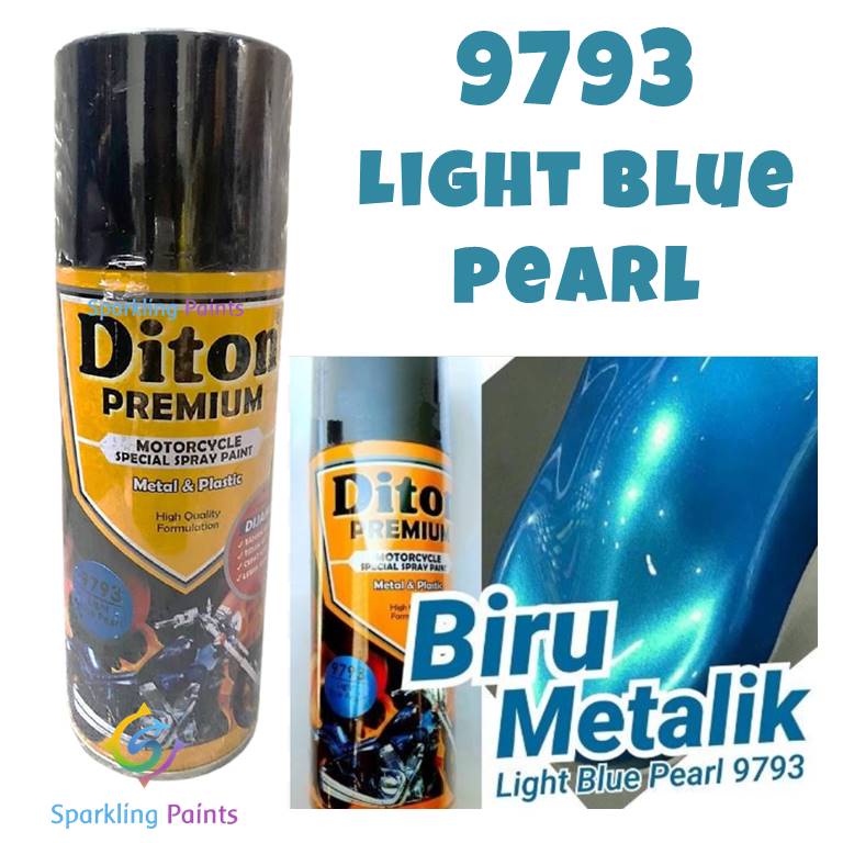 Pilox Diton Premium Light Blue Pearl 9793 400ml Biru Muda Metallic Metalik Cat Semprot