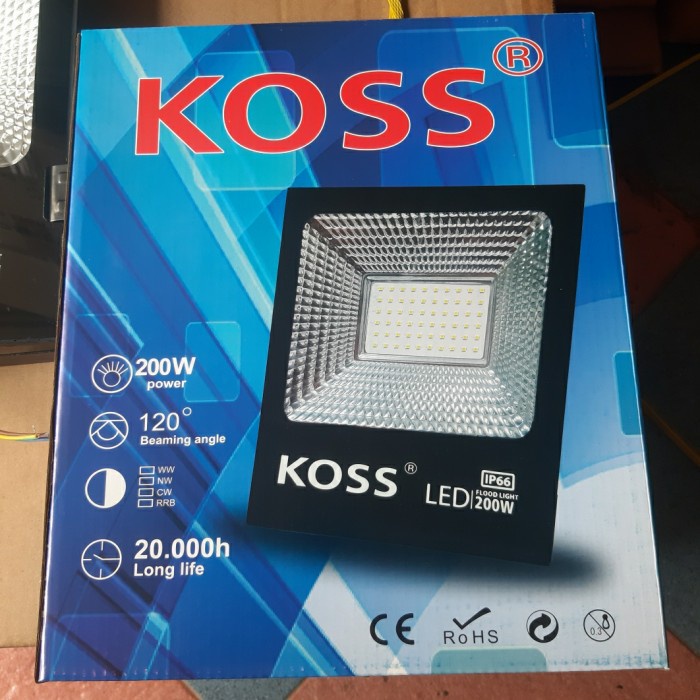 Lampu Sorot KOSS 200 Watt-Lampu Tembak Flood Light IP66 Putih 200 Watt