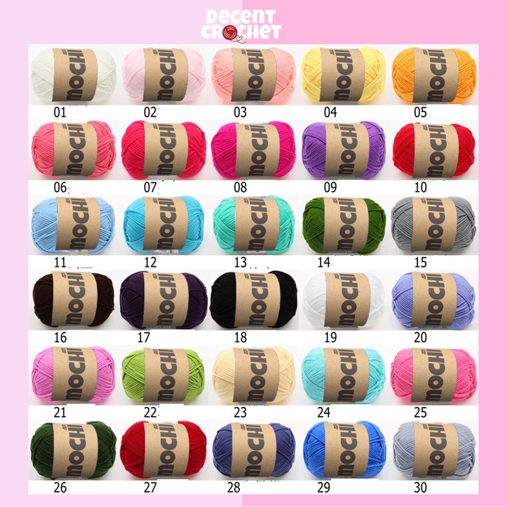 (1-20)Benang rajut katun impor big ply/milk cotton yarn - MOCHI