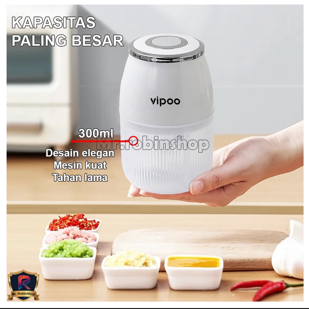 V-3022 Blender Portabel Elektrik Tanpa Kabel / Mini Chopper 300 ml blender mini penggiling bumbu dan daging