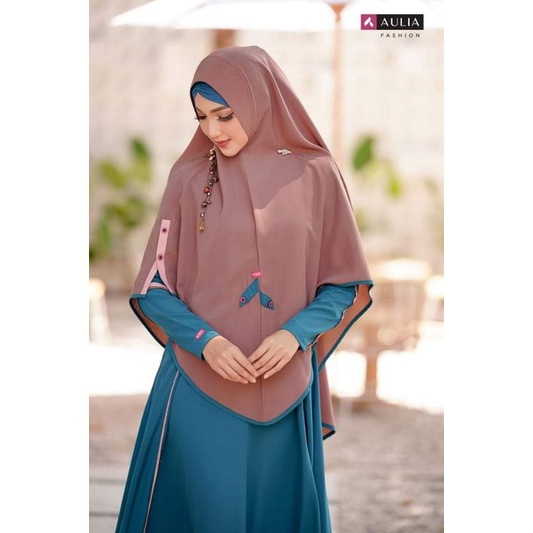 SET GAMIS AULIA ZEELA TROPICAL BLUE XL