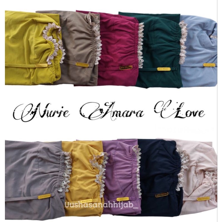 [ Ori Nurie] AMARA LOVE••hijab bergo renda rempel renda••hijab instan jersey bellerina