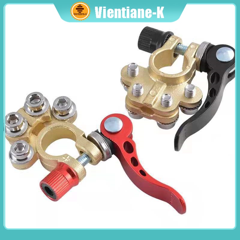 2PCS Klem Aki Mobil Tembaga/Klem Kepala Aki Mobil Kuningan Quick Release Terminal Aki Mobil