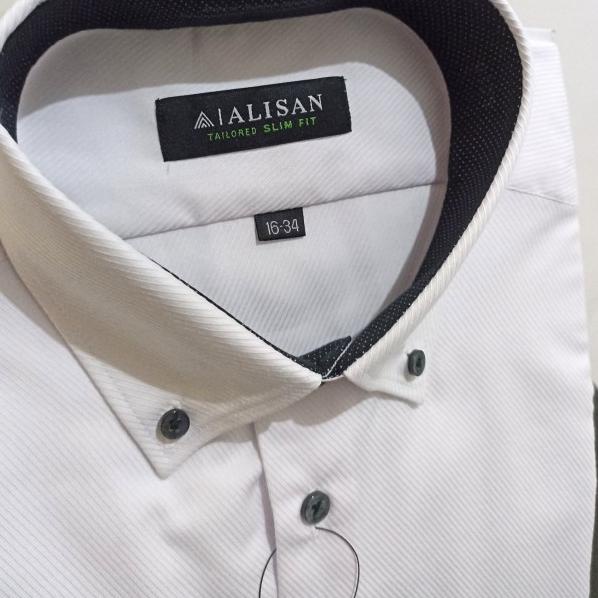 Kemeja Alisan Dobby Putih Panjang Slimfit - L