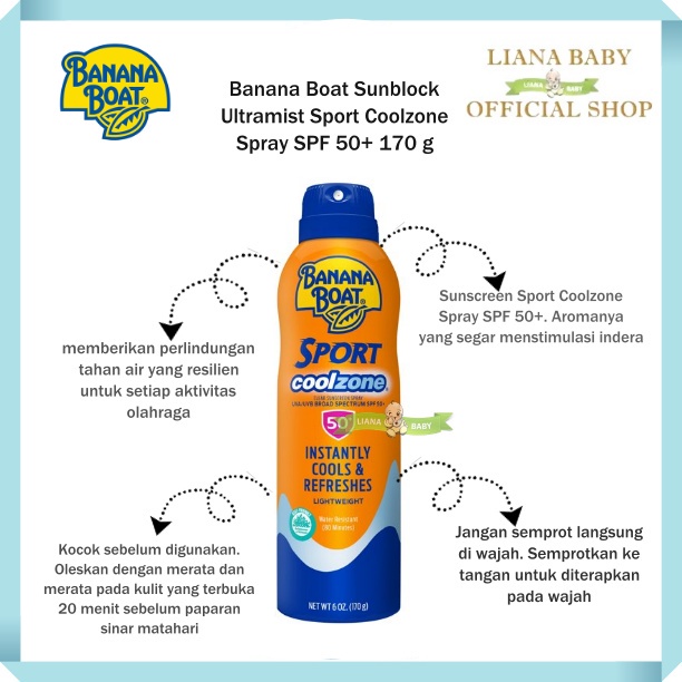 PERA186 SUNBLOCK BANANA BOAT ULTRA MIST SPORT SUNSCREEN COOLZON SPF 110 ganti 50+ ISI 170 GRAM TABIR SURYA exp bln 2 2025