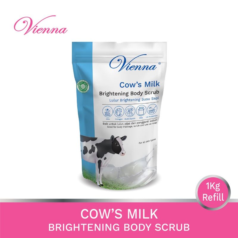 VIENNA BODY SCRUB COW'S MILK POUCH 1KG - REFILL