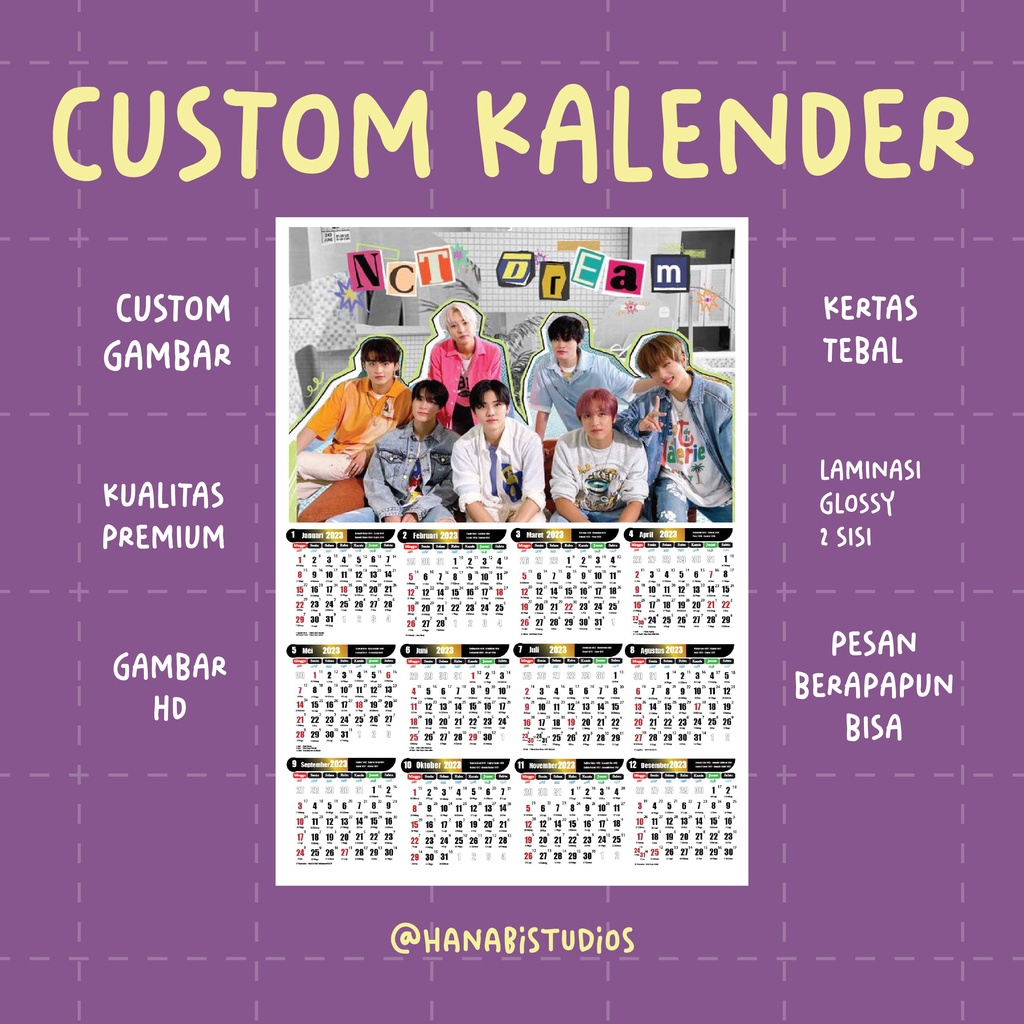 

ANIME KPOP DRAKOR KALENDER AESTHETIC 2023 CUSTOM