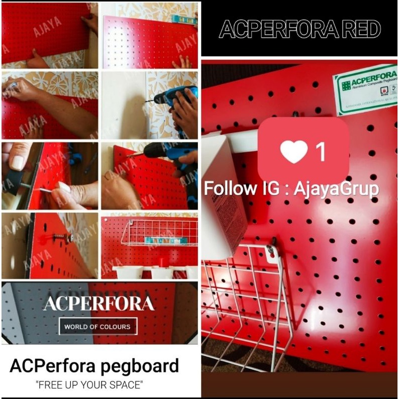 Gantungan pegboard ACPerfora stainless 5cm