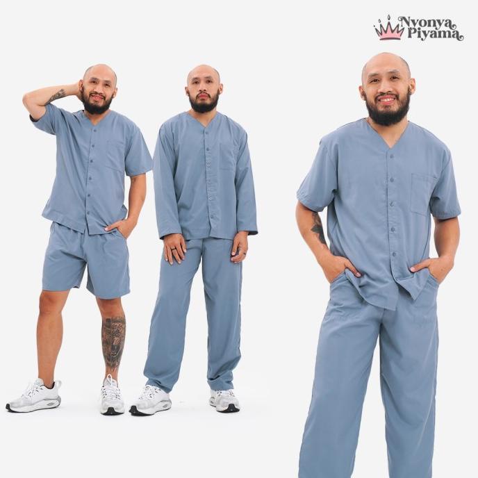 Nyonya Piyama Poly Bamboo Piyama Pria - Neptune Oversized Cozy