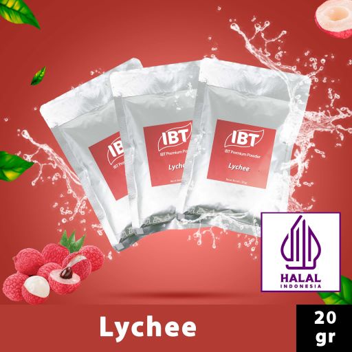 

Bahan Minuman Bubuk Rasa Lychee. Leci IBT Premium Powder Sachet