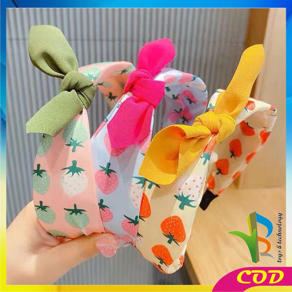 RB-C741 Bando Anak Bandana Kain Motif Pita Kupu Model Simpul Headband Aksesoris Rambut Wanita Ala Korean Style Import