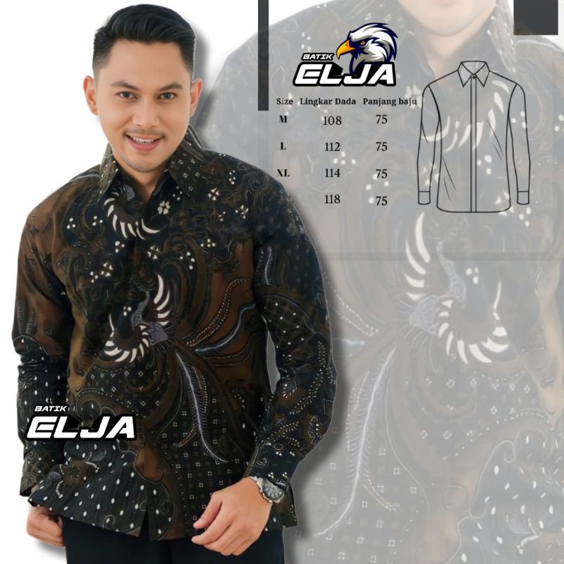 Batik Pria Lengan Panjang Modern Premium Murah Terbaru Slim fit