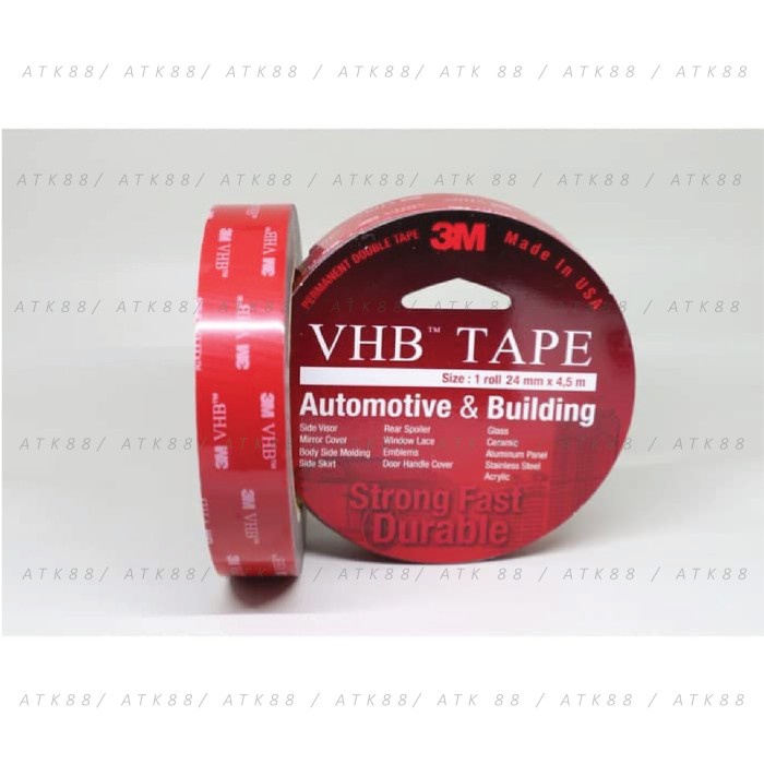 

Tape Double Tape / Perekat 3M Vhb 24Mm X 4.5M Merah Original